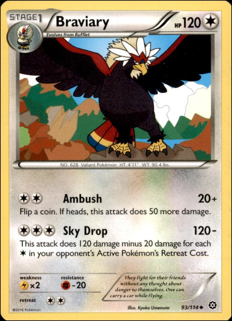 Pokemon - Braviary #93/114 - XY - Steam Siege Uncommon