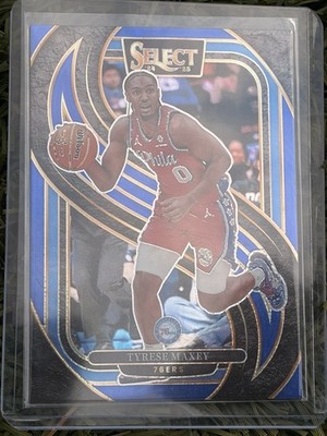 2024-25 Panini Select Premier Level Tyrese Maxey #156 Blue Stars Prizm /20