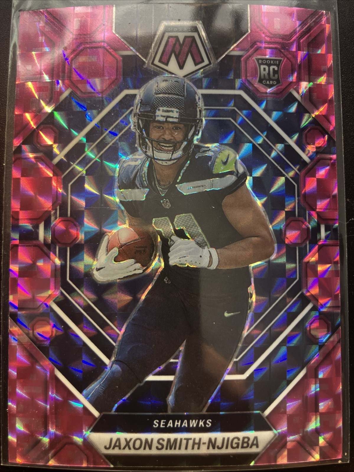 2023 Panini Mosaic - Rookies Jaxon Smith-Njigba #331 Camo Pink Mosaic Prizm (RC)