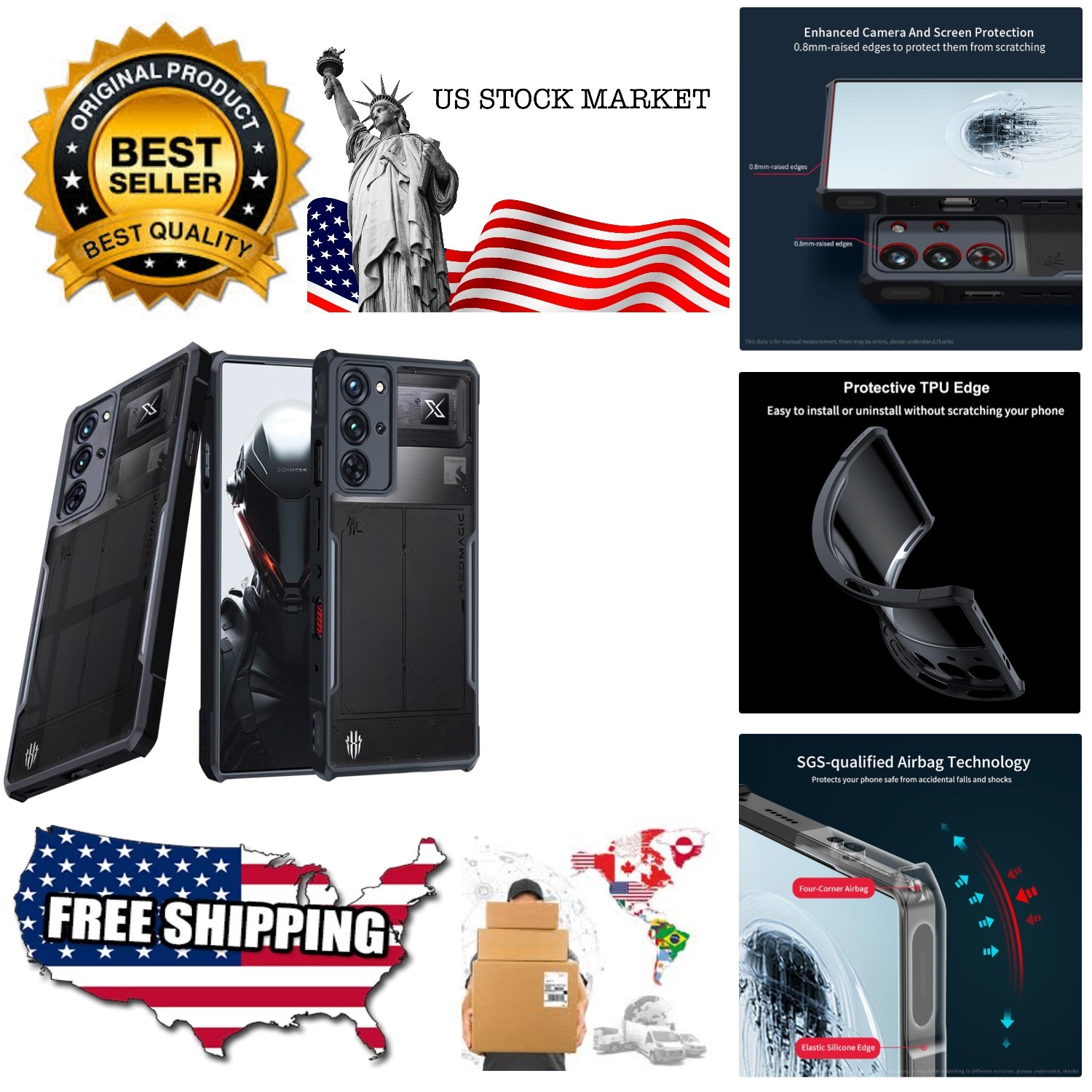 Case for ZTE Nubia Red Magic 10 Pro / 10 Pro+/10S Pro/10S Pro+ Case,Ultra-Thi...