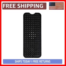 Extra Long Non-Slip Black Bath Mat   40 x 16 Inch Anti-Slip Shower Mat with 2...