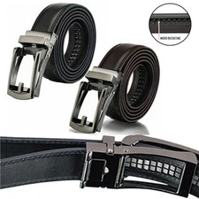 Click Lock Belt Leather Automatic Buckle 28"-48" Perfect Companion to Oxfords