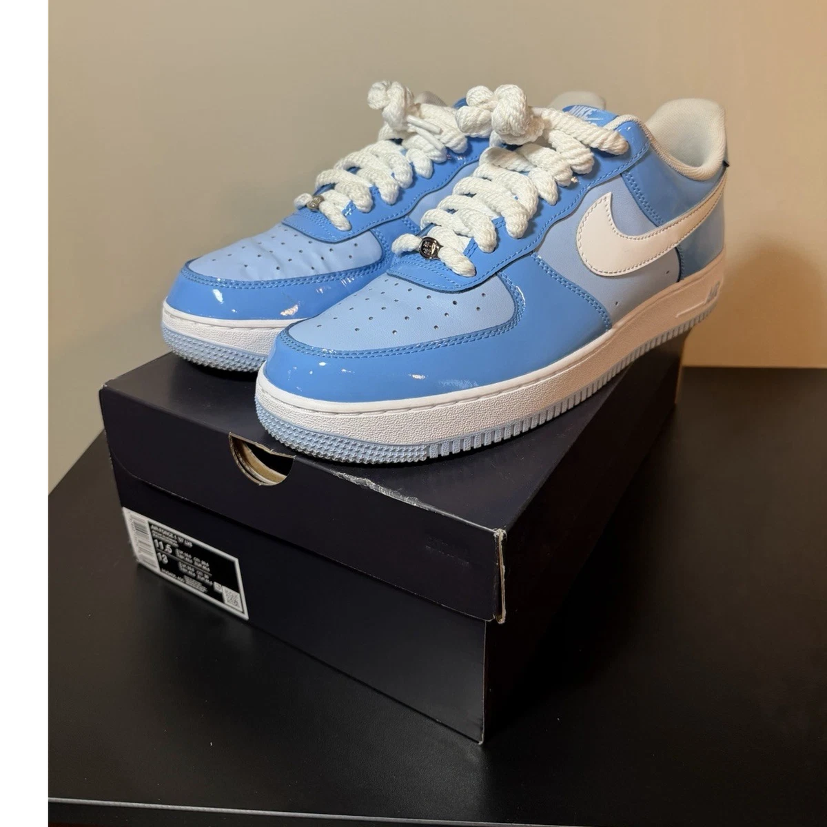 Nike Air Force 1 '07 University Blue White | eBay