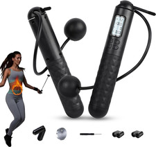 Skipping Rope with Counter, Cordless Jump Rope, Adjustable Digital Counting Jump
