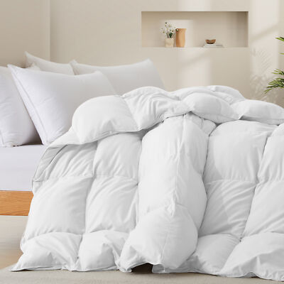 Super Soft Cozy Warm Oversized Down Comforter , King or Queen Bed Blanket Duvet