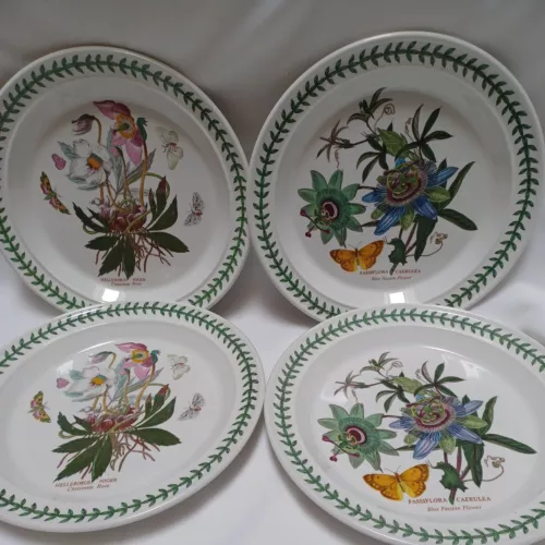 Vintage PORTMEIRION BOTANIC GARDEN 10 1/4" DINNER PLATES Set of 4. 1972