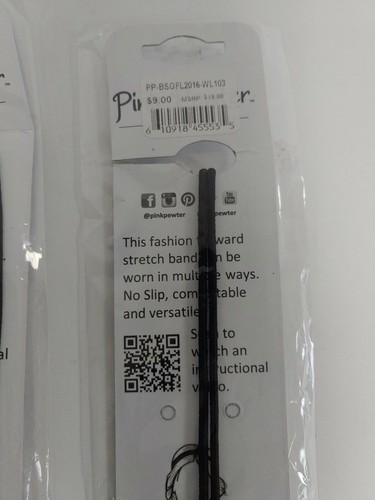 NWT Bling Stretch Headband PINK PEWTER Collection Hair Jewelry Wedding Prom - Picture 4 of 7