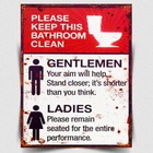 BATHROOM RULES KEEP BATHROOM CLEAN toilet SIGN METAL PLAQUE humorous print