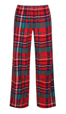 LADIES PYJAMA BOTTOMS BRUSHED COTTON FLANNEL LOUNGE PANT WITH