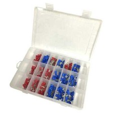 Wire Terminal Kit: 14-22AWG Wire, Insulated, Butt/Fork/Ring/QuickConnect, 180pcs