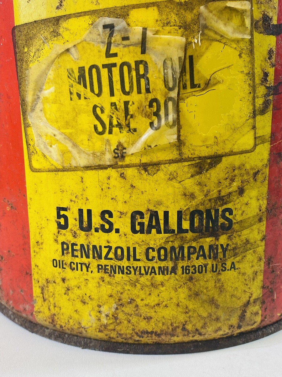 Vintage Pennzoil 5 Gallon Oil Can Oil City, Pennsylvania Motor Oil
