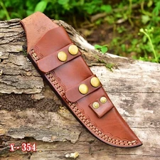 Horizontal carry Fixed blade Knife Leather Sheath holster sharpening sheath x354