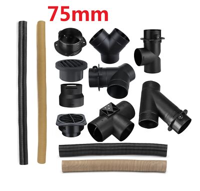 Chinese Diesel Heater Exhaust Pipe 60mm Pipe Ducting T-Piece & Warm Air Outlet Vent Hose Clip Kit For Diesel Heaters 60mm T Piece Pipe Fitting - Foto 2