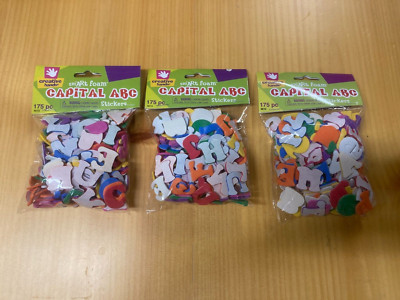 (LOT OF 3 BAGS) CREATIVE HANDS SMART FOAM CAPITAL ABC STICKERS (525 stickers)