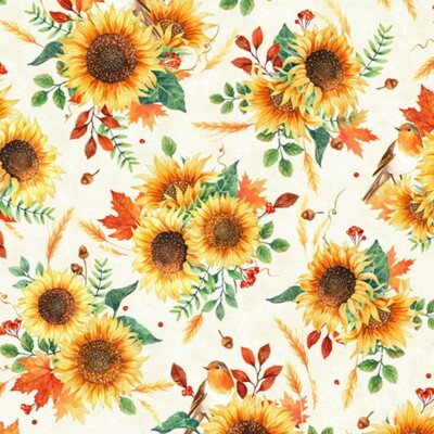 Fall For Autumn By Hoffman Fabrics -  Harvest/Gold Sunflowers  #U4984-116G