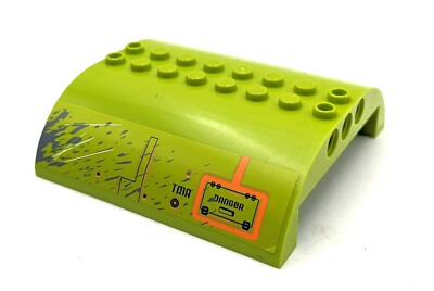 LEGO part 54095 LIME Green Slope Curved 8x8x2 Double with Decal 8960 Power Miner