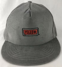 Yellow Trucking Company SnapBack Trucker Hat Cap Corduroy USA Gray 6 7/8 Vintage