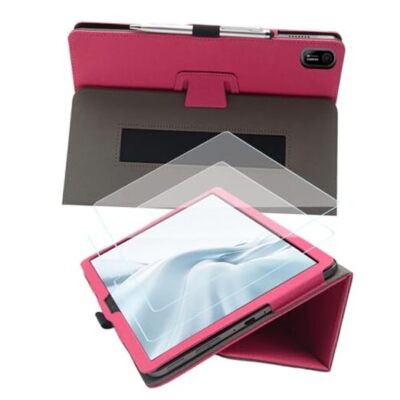for Acer Iconia Tab P10 10.4'' Tablet Case PU Leather Folio Folding Pink+2 Pcs