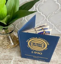 🏀 NBA WORLD CHAMPIONS 1990 DETROIT PISTONS COMMEMORATIVE BOOK OF CARDS 🏀