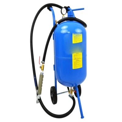 SABBIATRICE PROFESSIONALE PORTATILE PER ESTERNI 38 LITRI PNEUMATICA TUBO PISTOLA