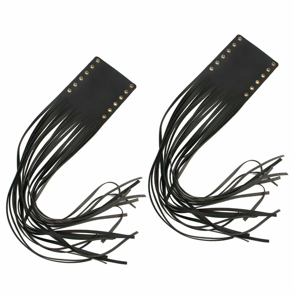 Fit For Indian Chief Handlebar Lever Leather Grip Cover Fringe Tassel Black Foto 3 de 4