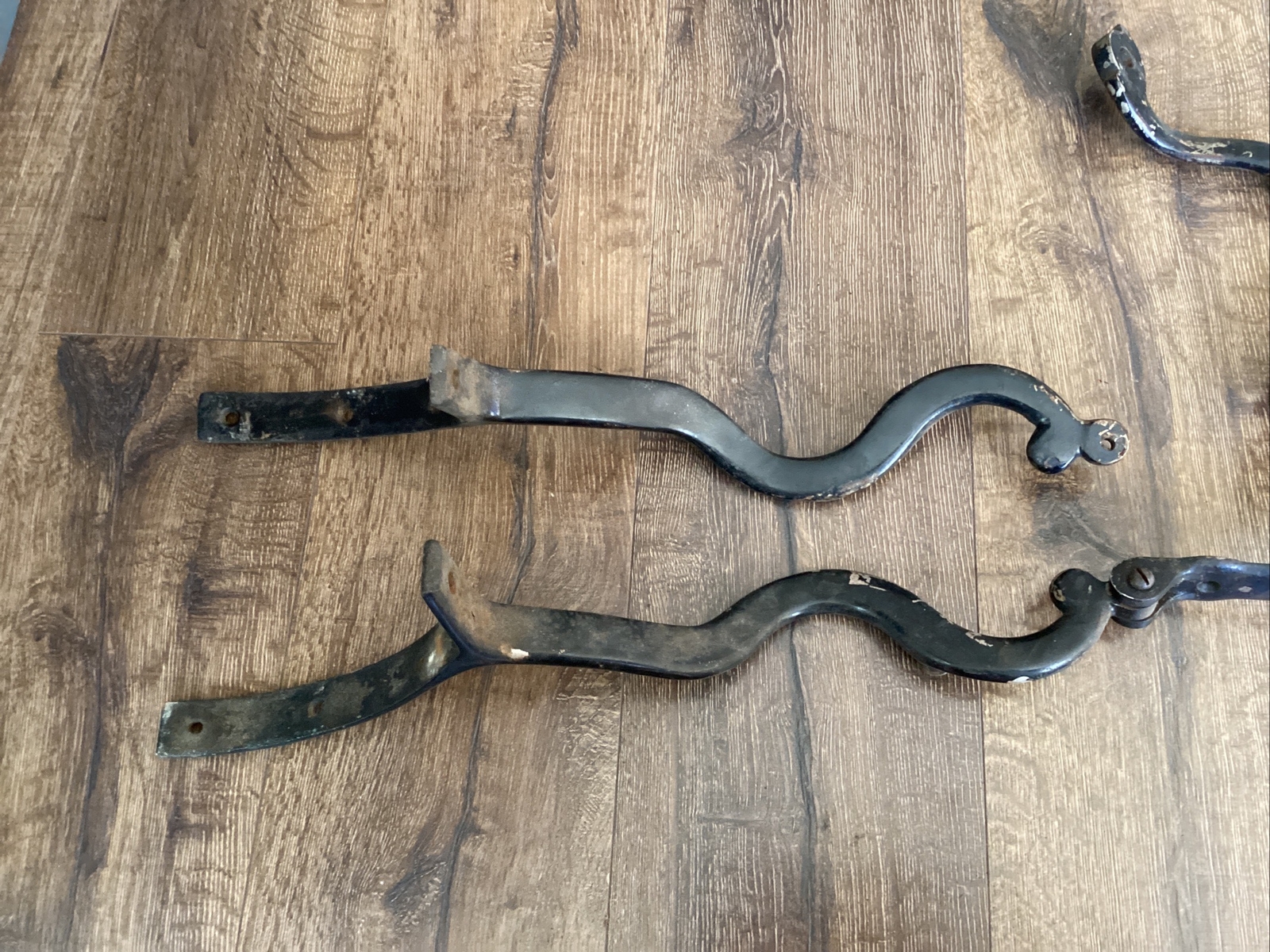 Antique Koken Congress Barber Chair Parts Foot Rest Brackets Lot Cast