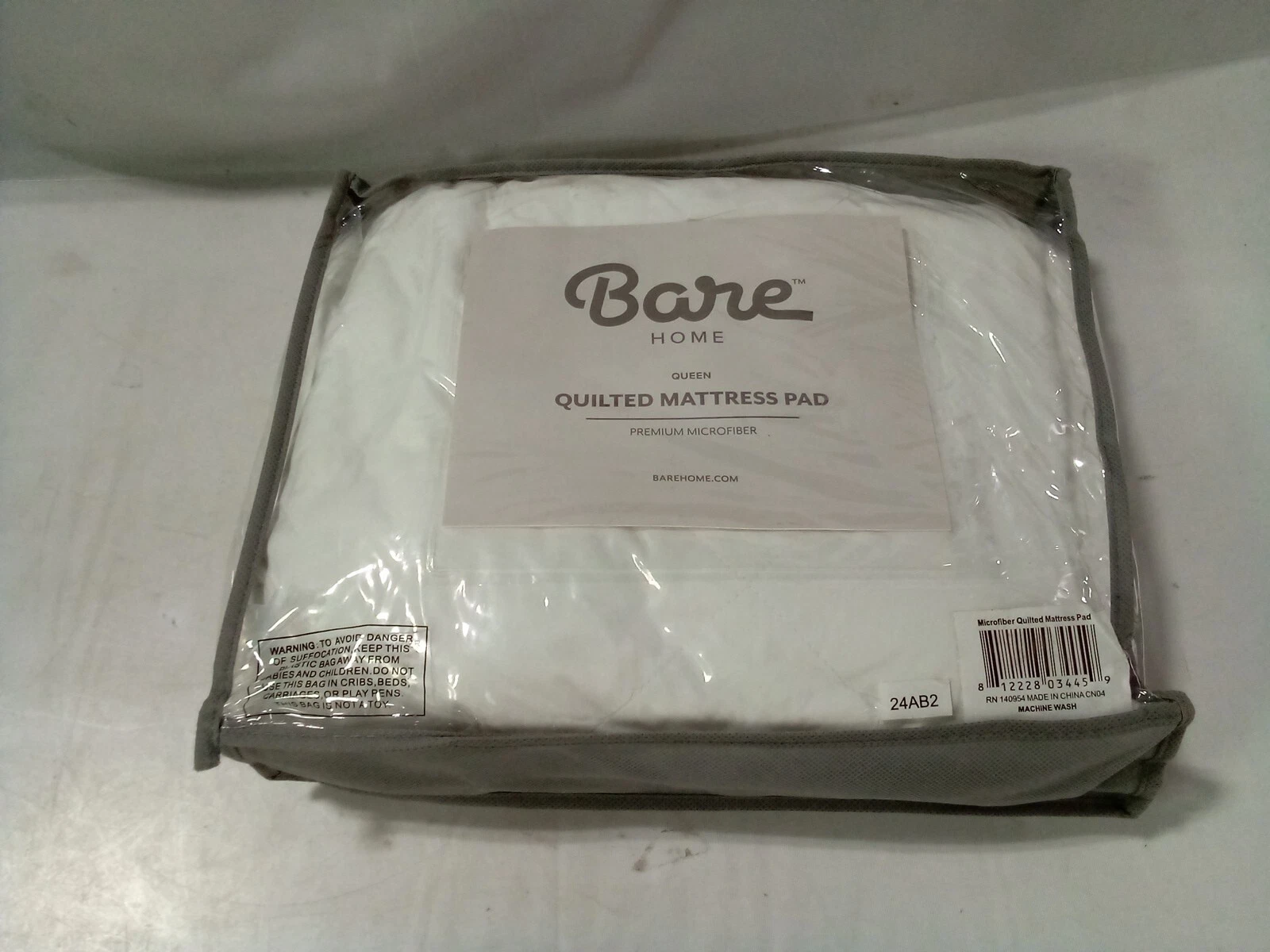 Bare Home Quilted Fitted Mattress Pad Queen - Cooling Mattress Topper - Easil...