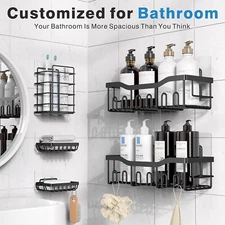 Adhesive Shower Caddy, 5 Pack Rustproof Stainless Steel Bath Organizers