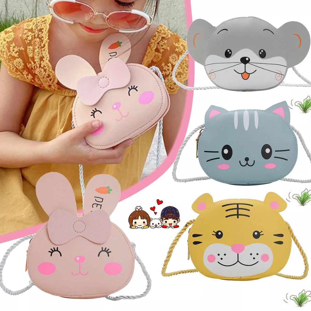 Cute Cartoon Character Design Leather Shoulder Bags Women Creative Small  Crossbody Hand Bag Chains Clutch Purse Messenger Bag - AliExpress