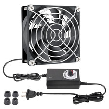 80mm Small Computer Fan with AC Plug 110V 120V 220V 240V Fan with Speed Cont...