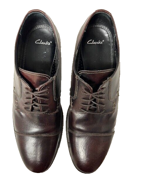 Clarks brown Leather Shoes Oxford mens 12M casual office retro Y2K lace comfort Clarks Men Brown Leather Lace Up Oxford Shoes 12M | eBay main image 2