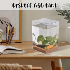Desktop Small Aquarium Transparent Fish Tank Square Goldfish Tank Container
