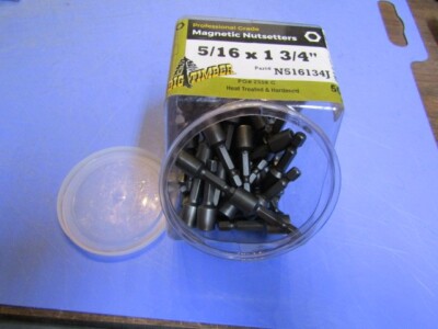 50   Western Builders Supply N516134J 5/16'' x 1-3/4 Magnetic Nutsetters 1/4 Hex