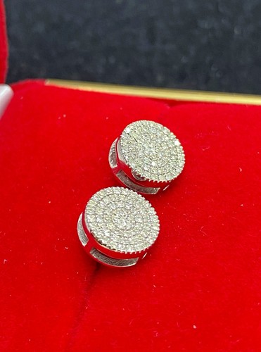 DEAL! 0.25 CTW NATURAL ROUND DIAMOND CLUSTER STUDS EARRING IN 10K GOLD 8.80MM - Picture 4 of 12