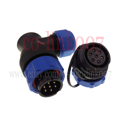 Aviation-Connector Plug With Socket SP21 7 Pin IP68 Waterproof Angle Connector