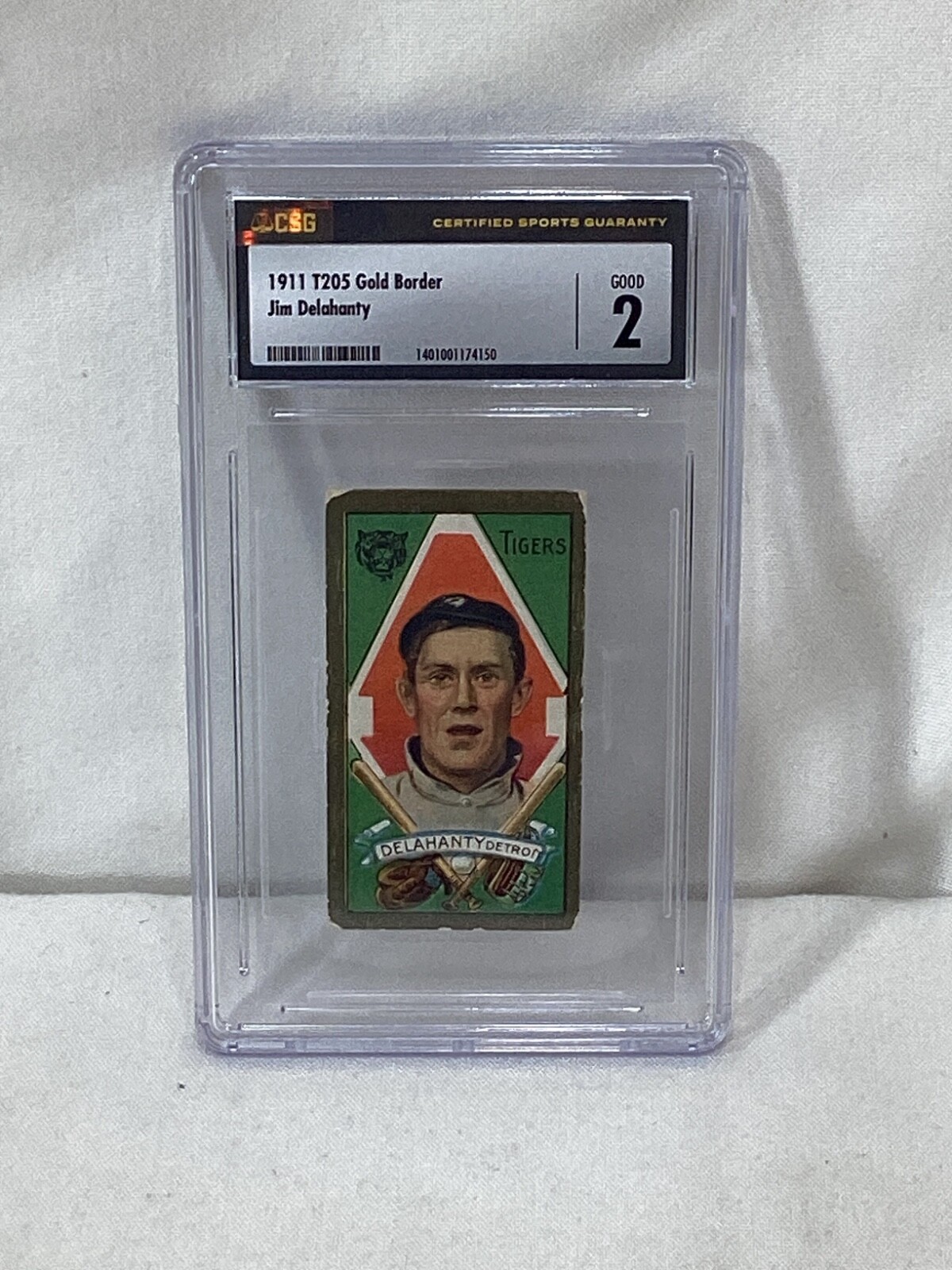 Jim Delahanty Baseball Cards 1911 T205 Gold Border trading card — raw and PSA graded price guide