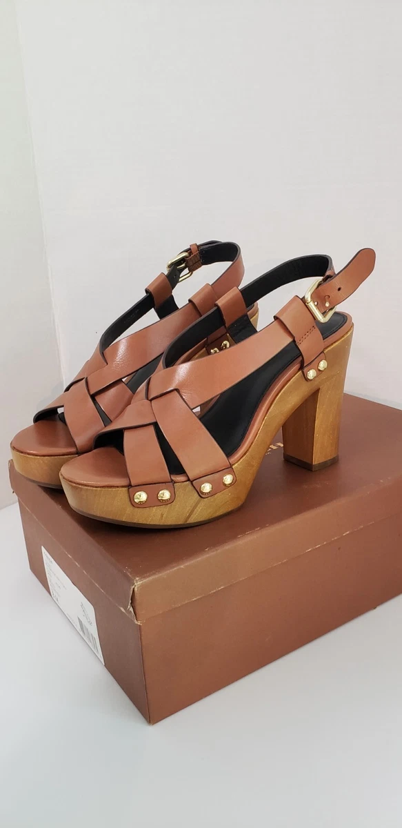 RARE 70's Penny lane Leather Platform Wood Sole Sandal Shoes STUNNING -  Ruby Lane