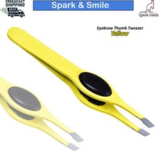 Professional Eyebrow Hair Removal Thumb Grip Tweezer Yellow Beauty & Self Care