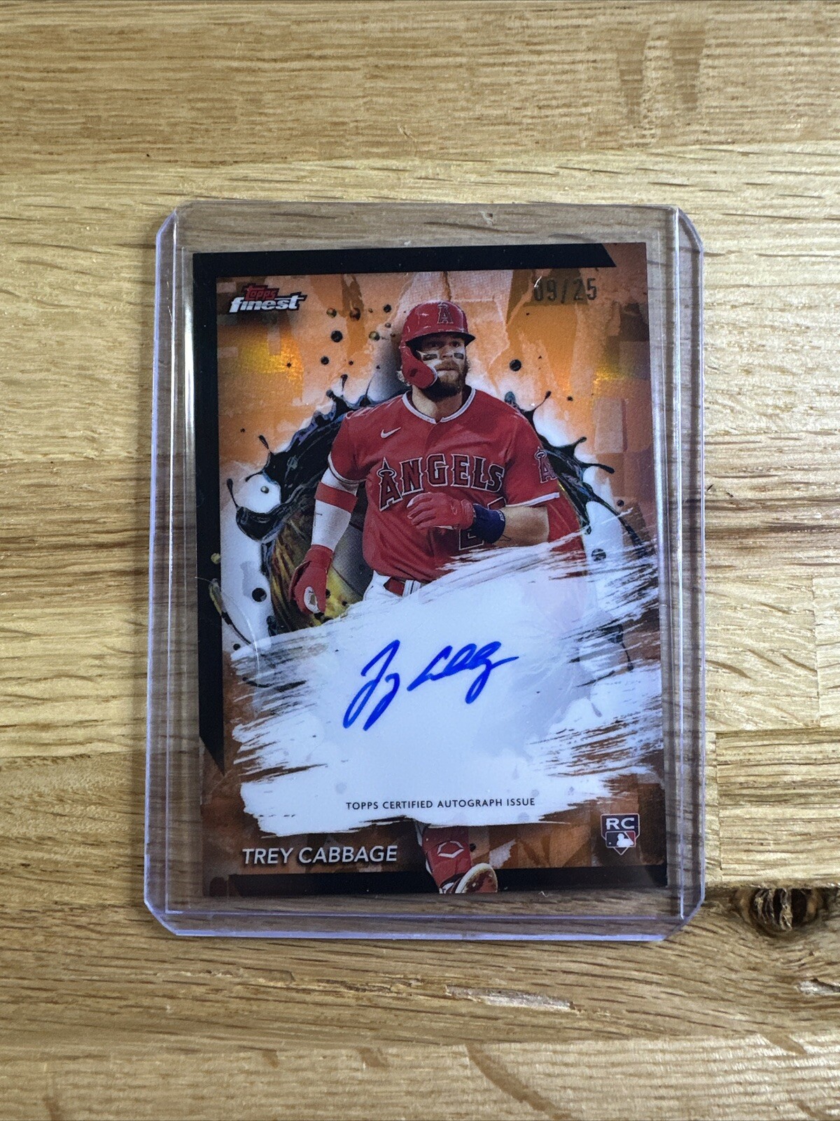 2024 Topps Finest Orange Refractor Auto /25 #FA-TC Trey Cabbage Angels Astros RC