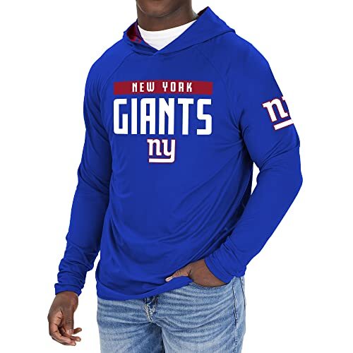Толстовка Zubaz NFL Mens New York Giants Solid Team с капюшоном на камуфляжной подкладке