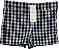 NWT Janie Jack " Prints Picnics" Navy Blue White Gingham Shorts, Gilrs 5