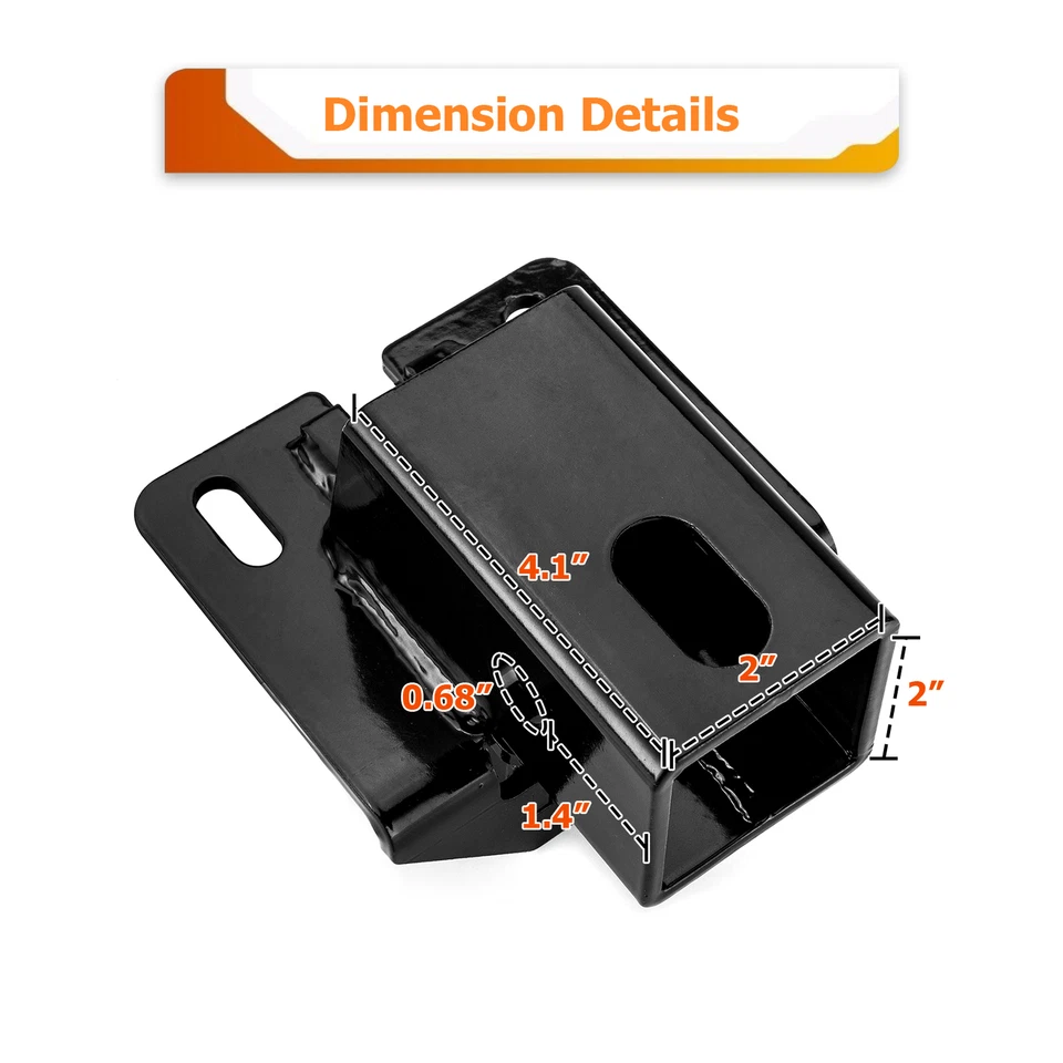 Para Polaris Sportsman 450/570/700/800 2" Enganche de remolque Receptor Grillete Montaje de remolque Foto 3 de 4