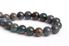 5MM Genuine Natural Dark Blue Apatite Grade AB Round Gemstone Loose Beads 7.5"