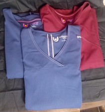 Lot Of 3 Urbane Ultimate Scrub Top 4 Pocket V Neck S/S Pullover Womens L