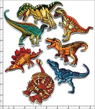 14 Pcs Embroidered Iron on patches 7 assorted Dinosaur AP016dS1