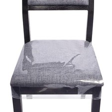 4 Pack Stain Water and Kitty Scratch Resistant Clear Dining Chair Covers/Slip...