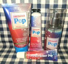 4 Piece NEW Firecracker Pop TRAVEL Mist Cream Hand Lip Set Bath  Body Works