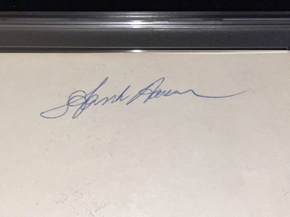 Hank Aaron Signed Vintage 3x5 Index Card PSA Slabbed Mets Braves Baseball HOF - Image 2 of 3