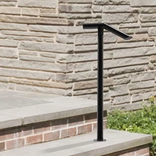 Metal Handrail Single Post Handrail Iron Handrail for 1-2 Step Stairs Railing
