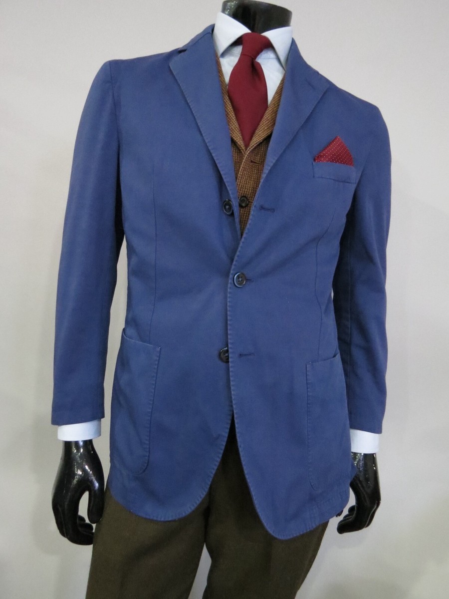 L.B.M 1911 Tailored made in Italy Royal Blue all cotton sport coat 